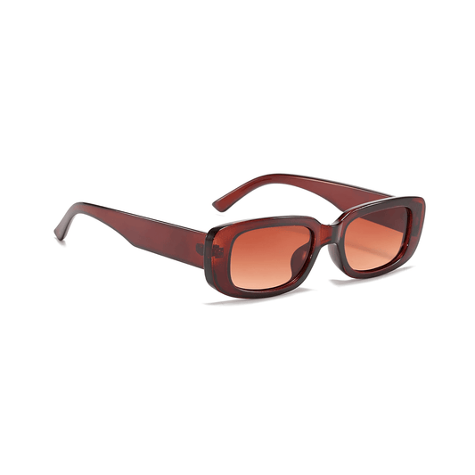 Rectro Series Retro Rectangular Sunglasses - Brown