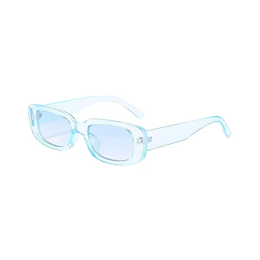 Rectro Series Retro Rectangular Sunglasses - Crystal Blue