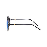 PoshPilot Klassic Series Polarized Aviator Sunglasses For Men & Women - Black Frame Blue Mirrored Lens PoshPilot Klassic Series Polarized Aviator Sunglasses For Men & Women - Black Frame Blue Mirrored Lens