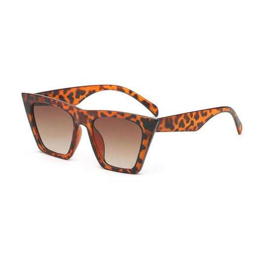 Flat Top Cateye Sunglasses For Women - Leopard Print