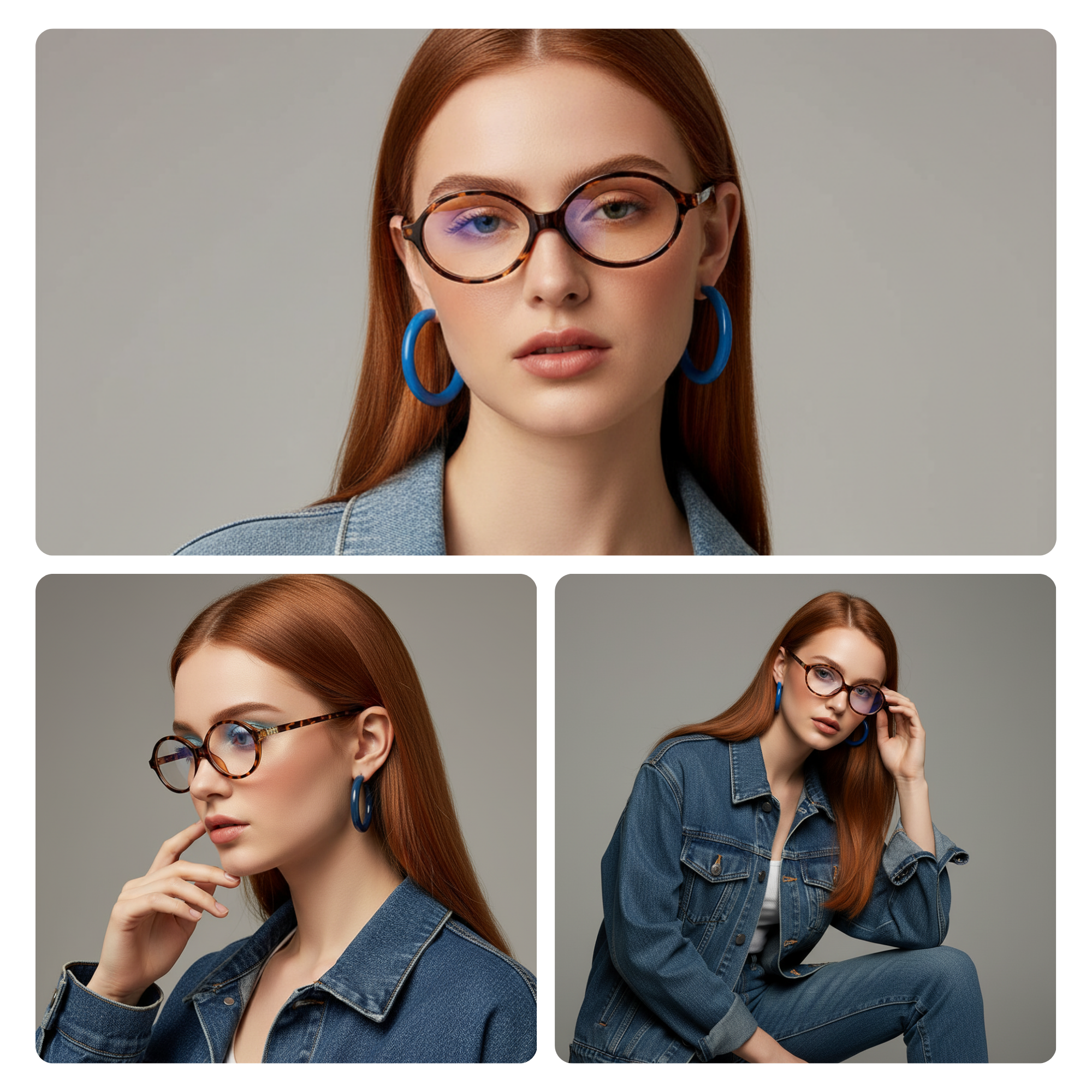 essntl series Retro Vintage 90s Oval Computer Glasses For Men & Women - Leopard Clear essntl series Retro Vintage 90s Oval Computer Glasses For Men & Women - Leopard Clear