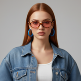 essntl series Retro Vintage 90s Oval Sunglasses For Men & Women - Leopard Rose essntl series Retro Vintage 90s Oval Sunglasses For Men & Women - Leopard Rose