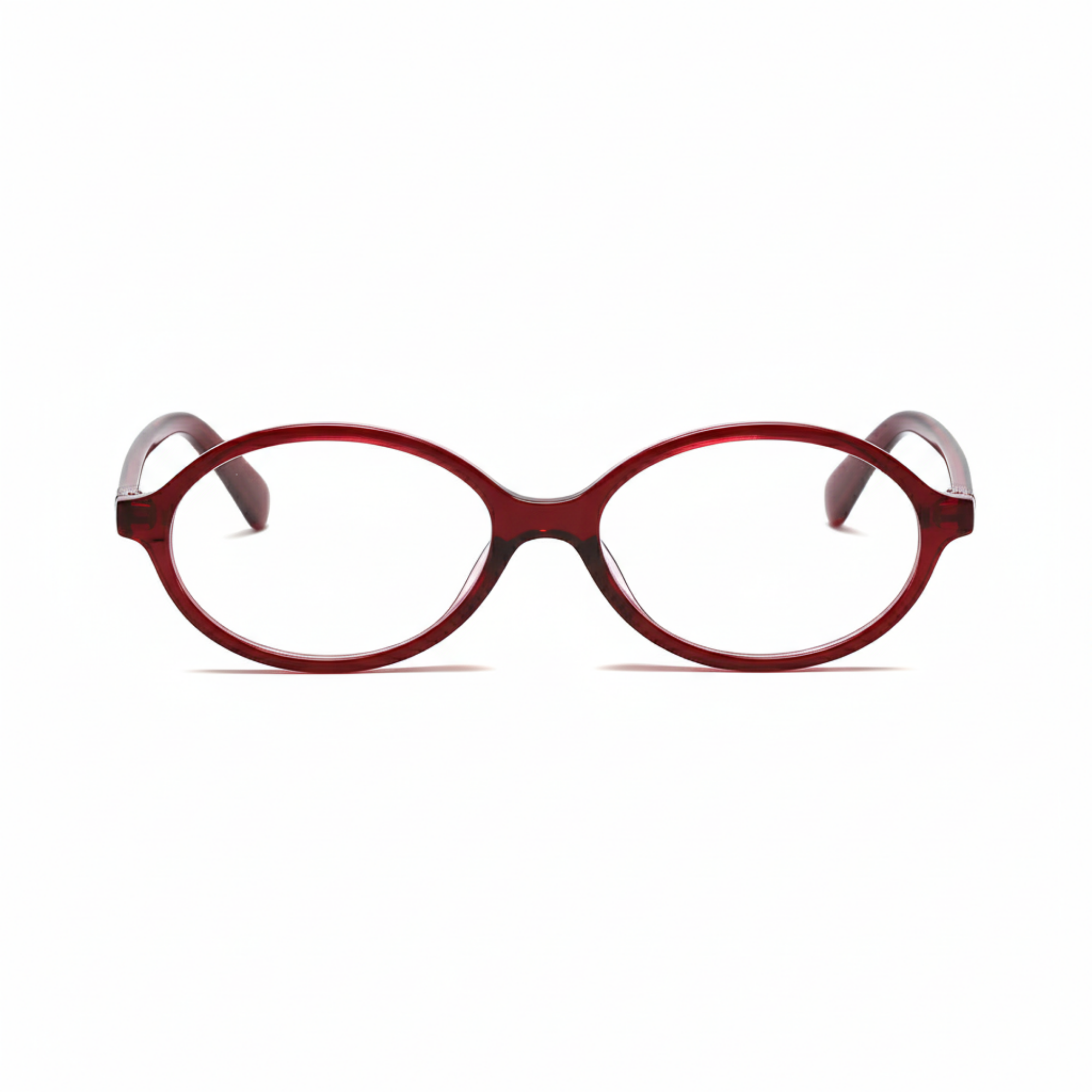 essntl series Retro Vintage 90s Oval Computer Glasses For Women - Wine Red essntl series Retro Vintage 90s Oval Computer Glasses For Women - Wine Red