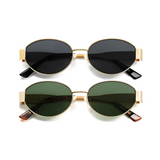 essntl Series Retro Oval Sunglasses For Women & Men - Pack Of 2 - Grey & Green essntl Series Retro Oval Sunglasses For Women & Men - Pack Of 2 - Grey & Green