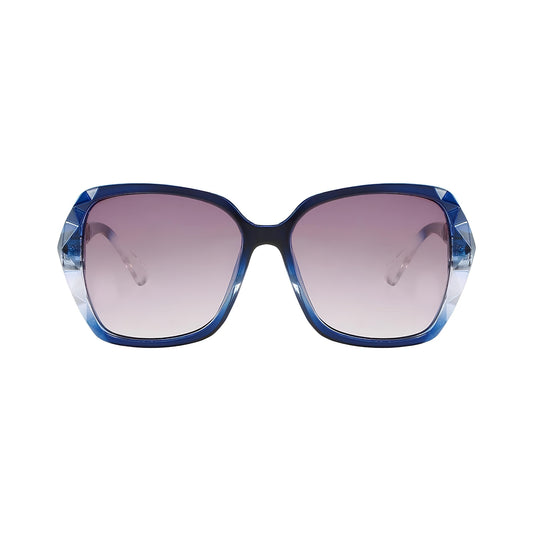 Royal Series Oval Oversized Sunglasses For Women - Blue
