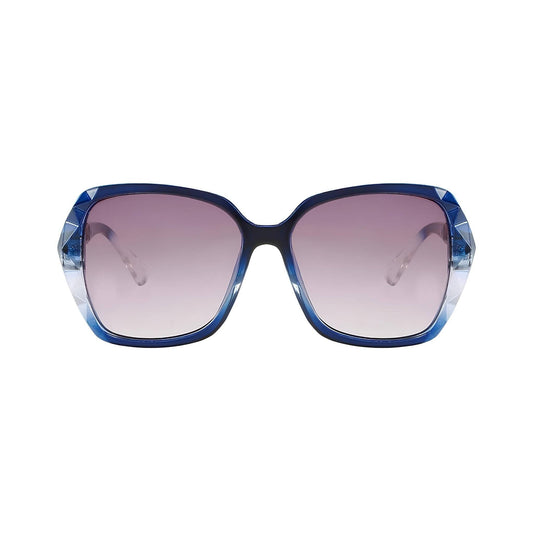 Royal Series Oval Oversized Sunglasses For Women - Blue