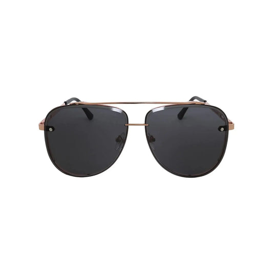 Bold Series Metal Frame Pilot Aviator Sunglasses - Gold Black