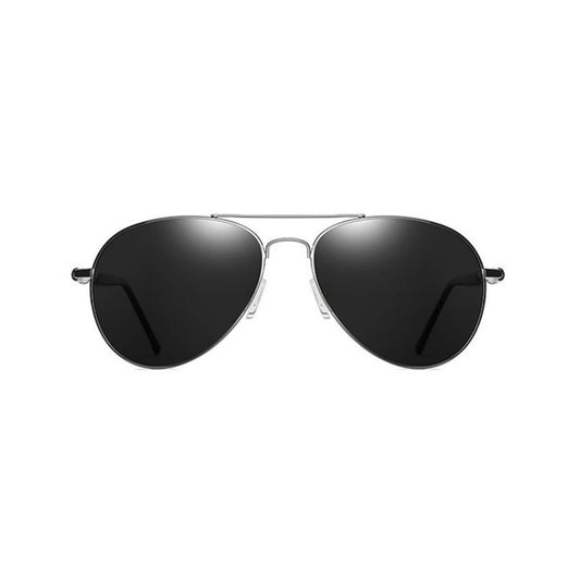 PoshPilot Klassic Series Polarized Aviator Sunglasses For Men & Women - Gun Frame Grey Lens