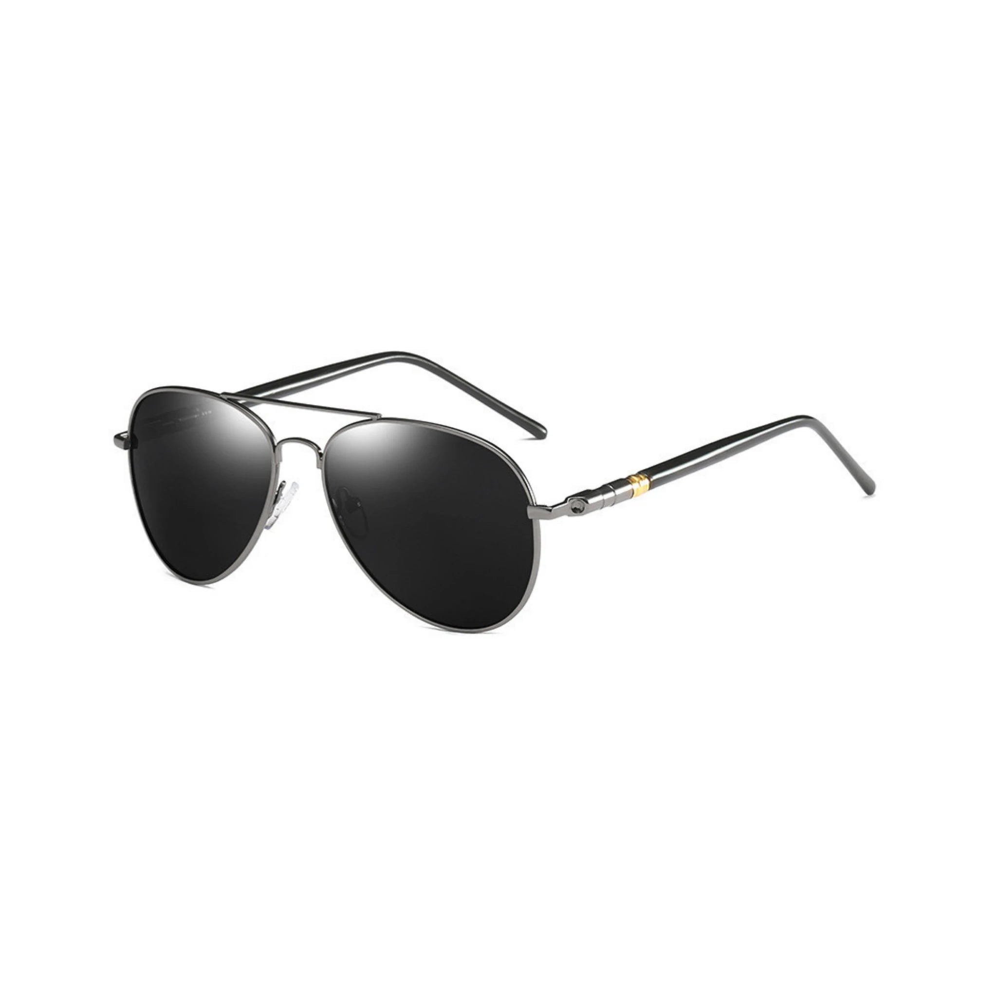 PoshPilot Klassic Series Polarized Aviator Sunglasses For Men & Women - Gun Frame Grey Lens PoshPilot Klassic Series Polarized Aviator Sunglasses For Men & Women - Gun Frame Grey Lens