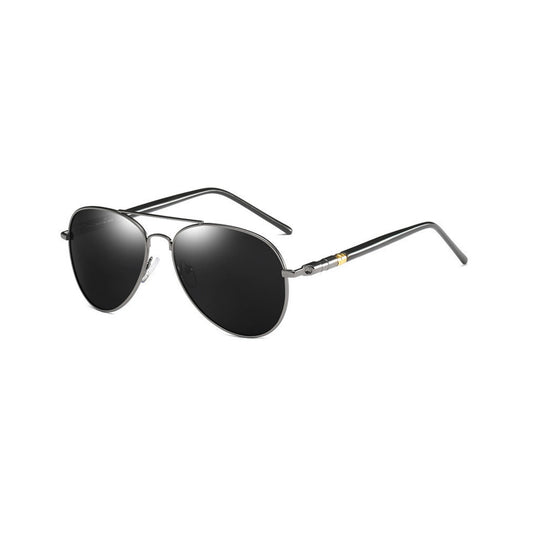 PoshPilot Klassic Series Polarized Aviator Sunglasses For Men & Women - Gun Frame Grey Lens