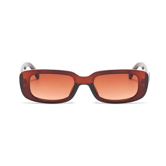 Rectro Series Retro Rectangular Sunglasses - Brown
