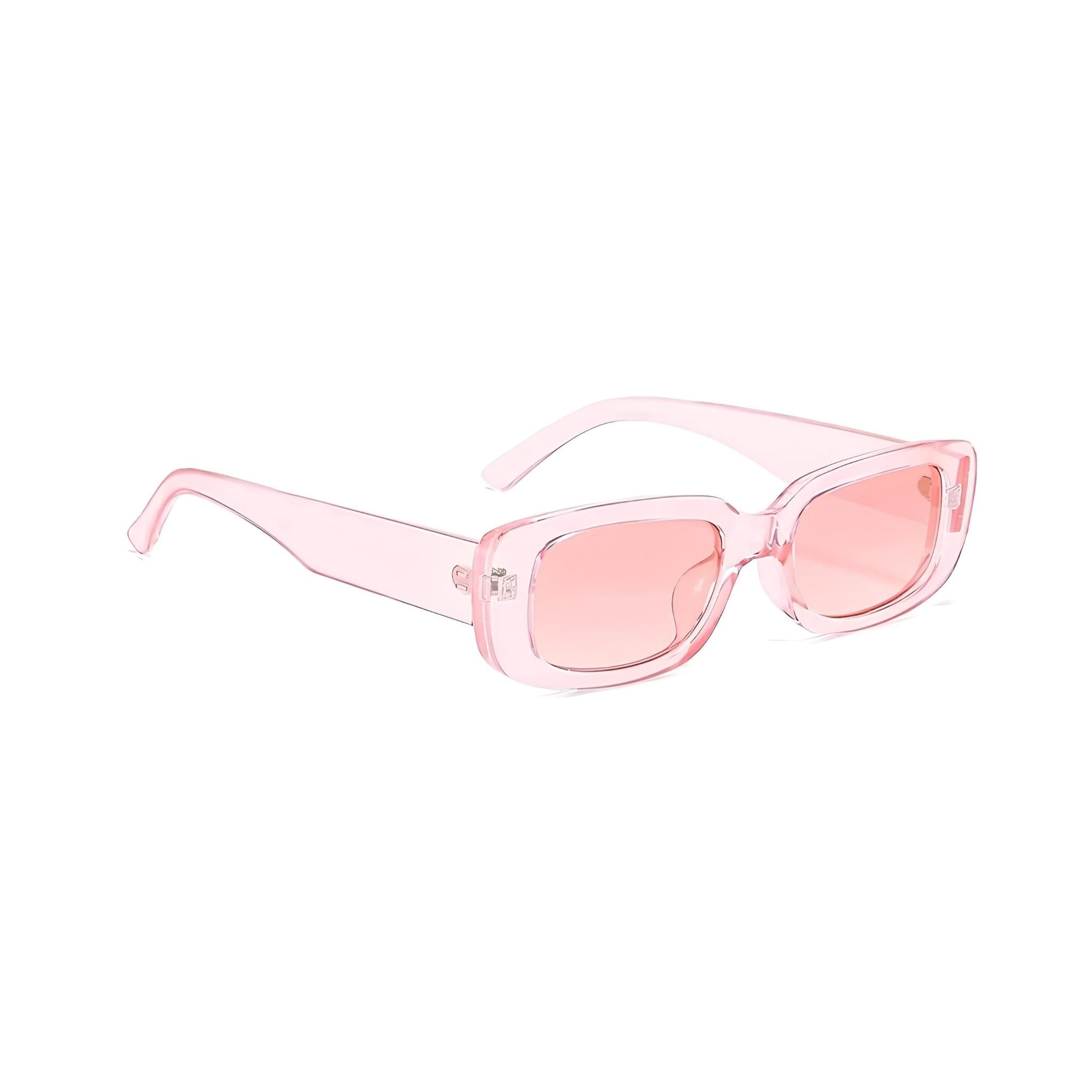 Rectro Series Retro Rectangular Sunglasses - Crystal Pink Rectro Series Retro Rectangular Sunglasses - Crystal Pink