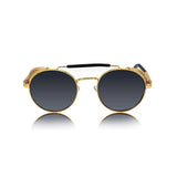 DISC Series Steampunk Side Shield Round Sunglasses - Gold Black DISC Series Steampunk Side Shield Round Sunglasses - Gold Black