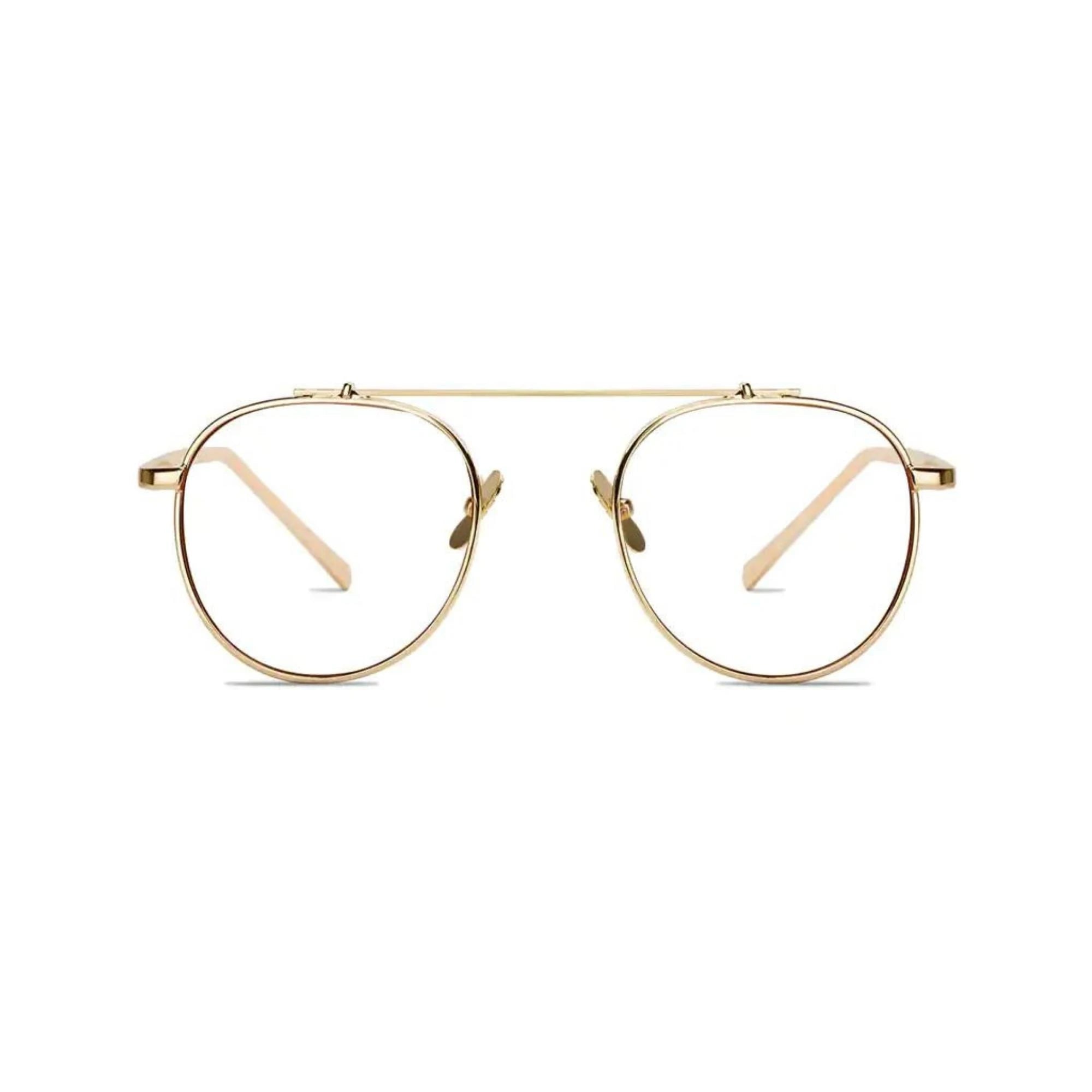 DISC Series Metal Frame Round Sunglasses - Gold Clear DISC Series Metal Frame Round Sunglasses - Gold Clear