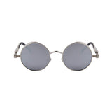 DISC Series Round Steampunk Sunglasses - Silver Frame Silver Mirrored Lens DISC Series Round Steampunk Sunglasses - Silver Frame Silver Mirrored Lens