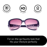 Royal Series Oval Oversized Sunglasses For Women - Purple Royal Series Oval Oversized Sunglasses For Women - Purple