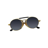 DISC Series Steampunk Side Shield Round Sunglasses - Gold Black DISC Series Steampunk Side Shield Round Sunglasses - Gold Black