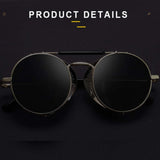 DISC Series Steampunk Side Shield Round Sunglasses - Black DISC Series Steampunk Side Shield Round Sunglasses - Black