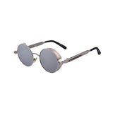 DISC Series Round Steampunk Sunglasses - Silver Frame Silver Mirrored Lens DISC Series Round Steampunk Sunglasses - Silver Frame Silver Mirrored Lens