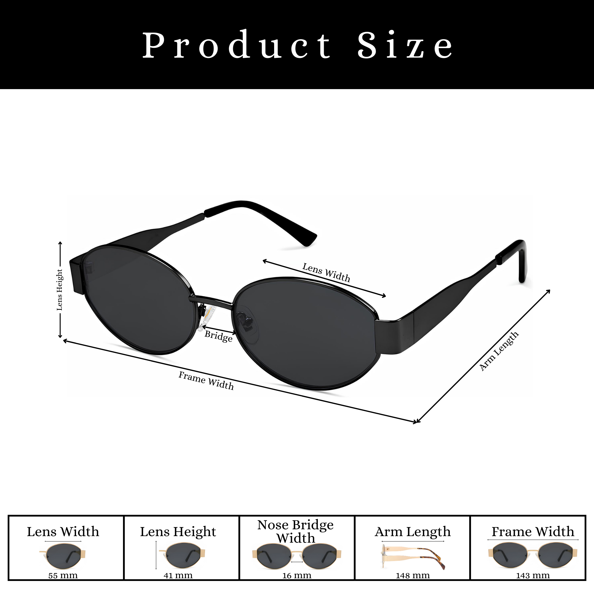 essntl Series Retro Oval Sunglasses For Women & Men - Matte Black Frame Grey Lenses essntl Series Retro Oval Sunglasses For Women & Men - Matte Black Frame Grey Lenses