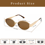 essntl Series Retro Oval Sunglasses For Women & Men - Gold Frame Brown Lenses essntl Series Retro Oval Sunglasses For Women & Men - Gold Frame Brown Lenses