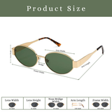 essntl Series Retro Oval Sunglasses For Women & Men - Gold Green essntl Series Retro Oval Sunglasses For Women & Men - Gold Green