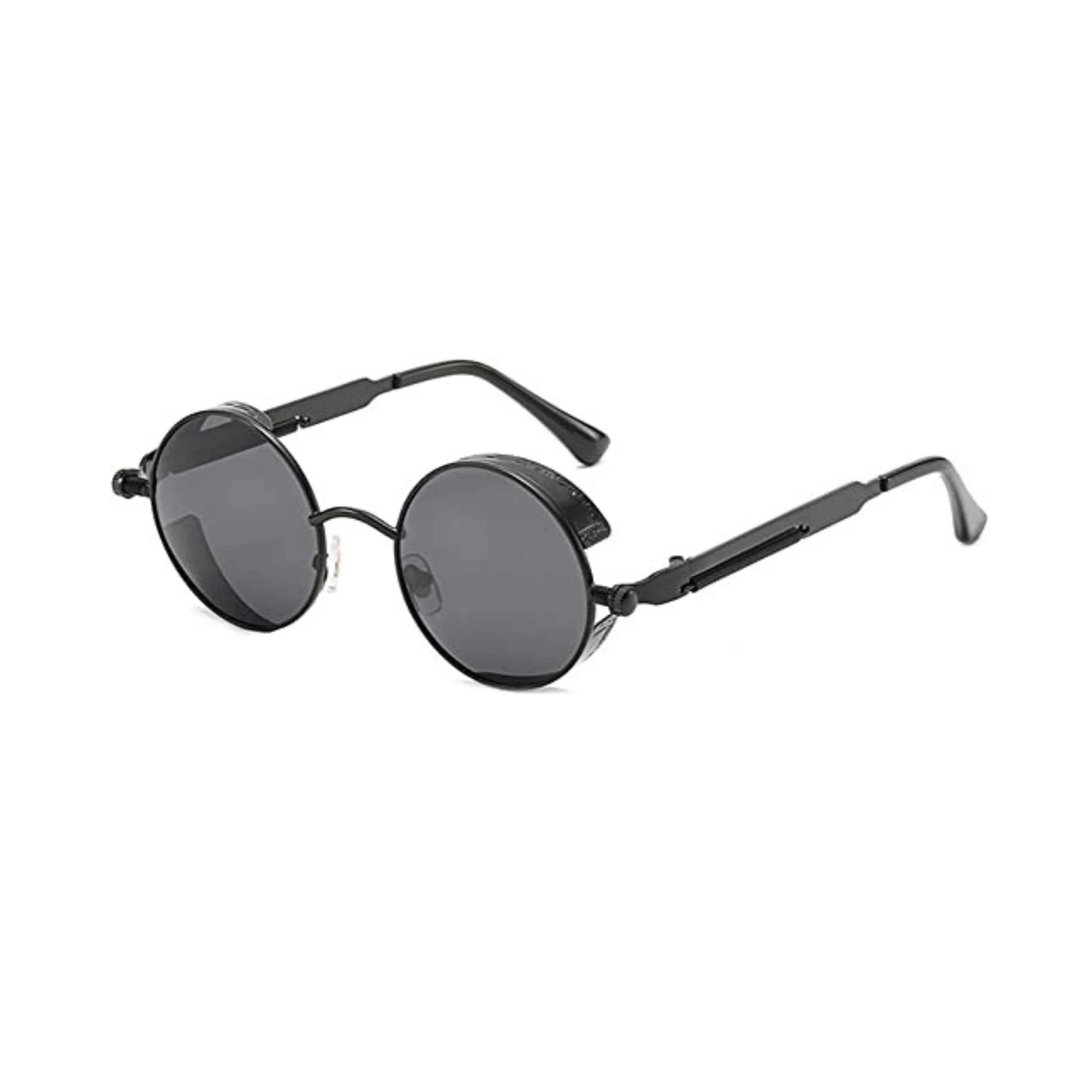 DISC Series Round Steampunk Sunglasses - Black DISC Series Round Steampunk Sunglasses - Black