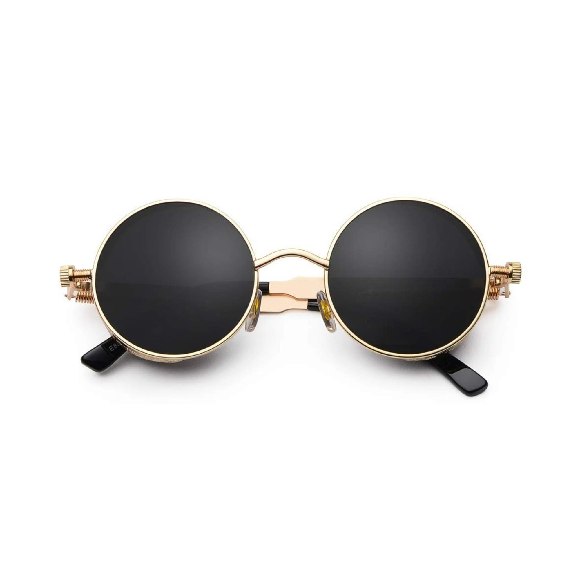 DISC Series Round Steampunk Sunglasses - Gold Black DISC Series Round Steampunk Sunglasses - Gold Black