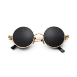 DISC Series Round Steampunk Sunglasses - Gold Black DISC Series Round Steampunk Sunglasses - Gold Black