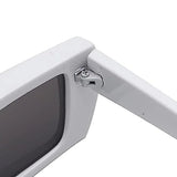 Futuristic Series Street Wear Y2K Rectangle Sunglasses - Luna Frost White Futuristic Series Street Wear Y2K Rectangle Sunglasses - Luna Frost White