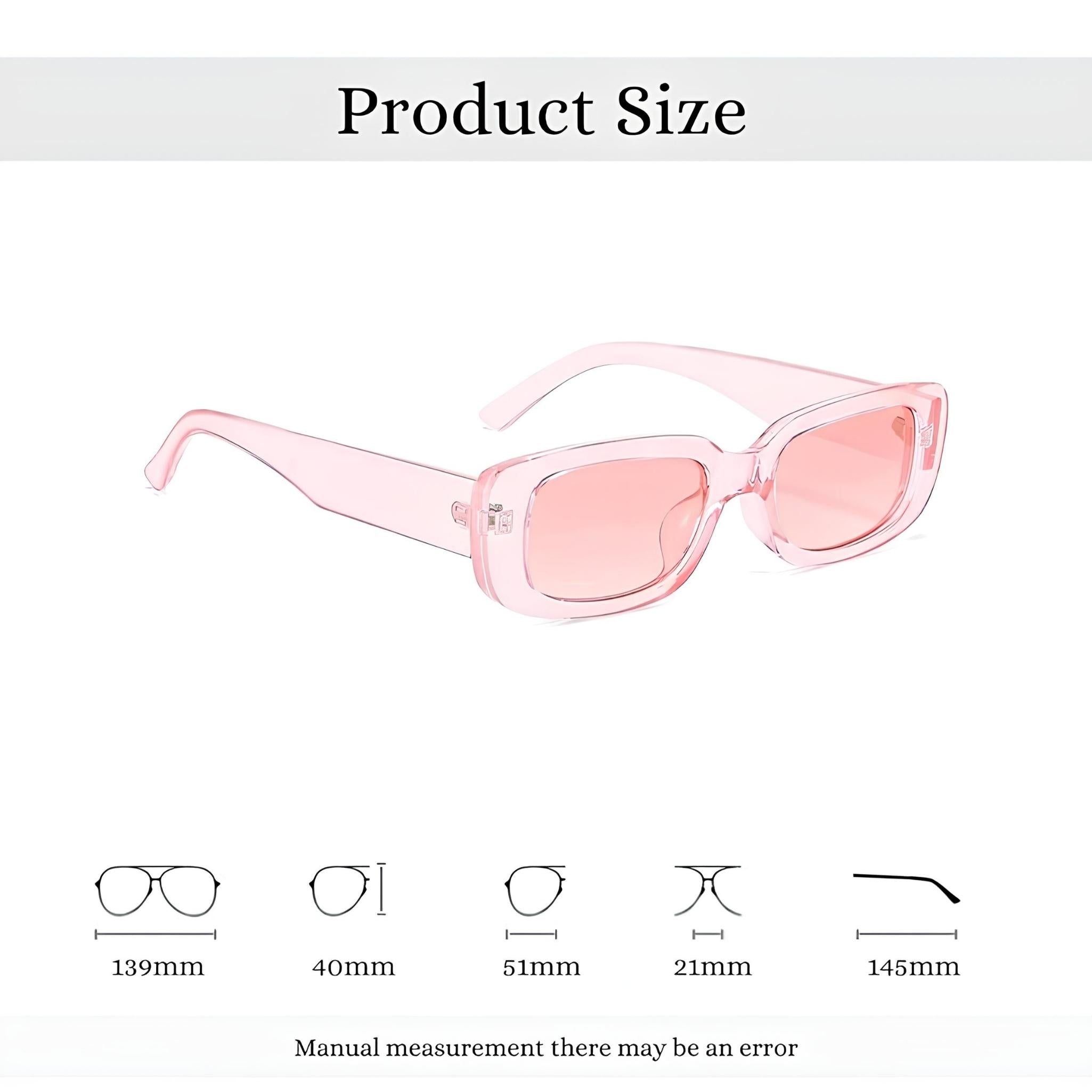 Rectro Series Retro Rectangular Sunglasses - Crystal Pink Rectro Series Retro Rectangular Sunglasses - Crystal Pink