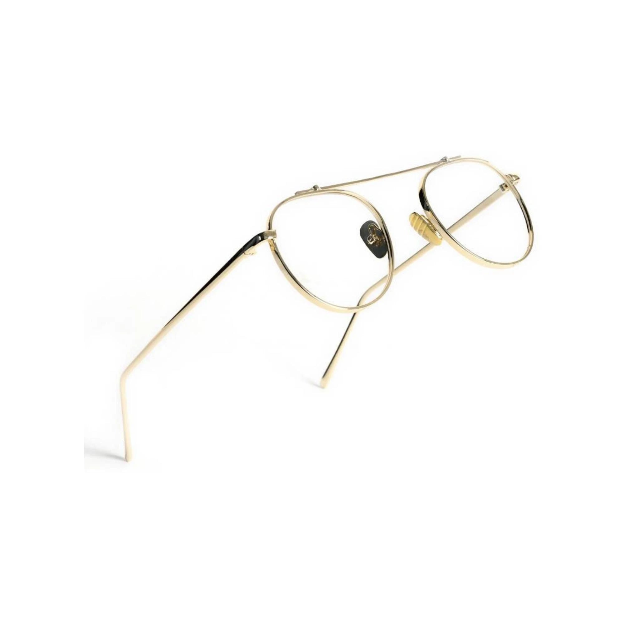 DISC Series Metal Frame Round Sunglasses - Gold Clear DISC Series Metal Frame Round Sunglasses - Gold Clear