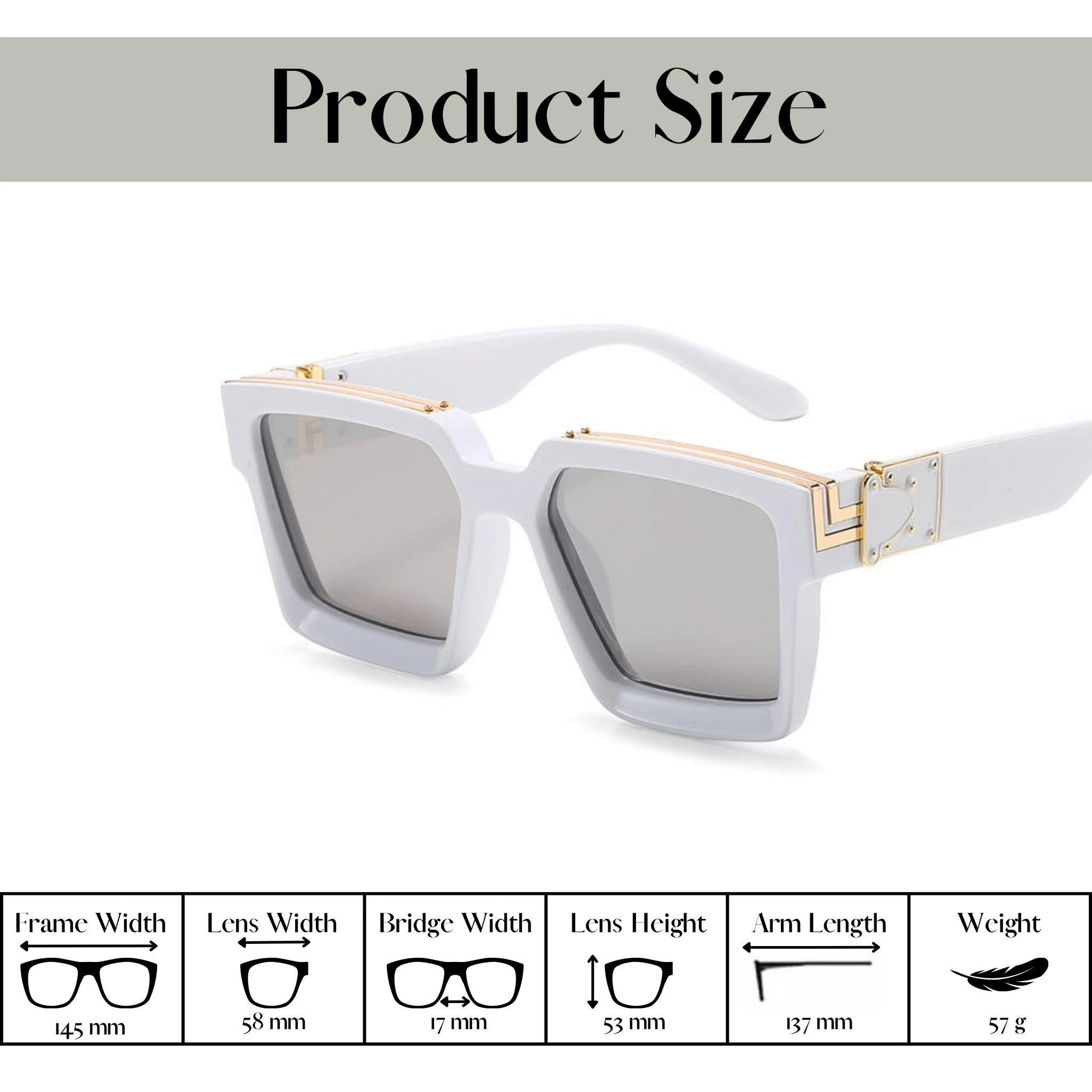 Monster Series UV Protected Square Sunglasses - White Frame Silver Mirrored Lens Monster Series UV Protected Square Sunglasses - White Frame Silver Mirrored Lens