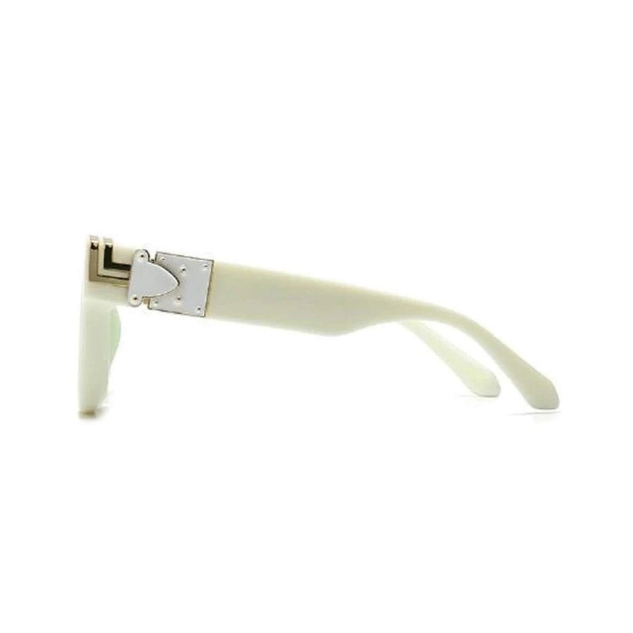 Monster Series UV Protected Square Sunglasses - White Frame Green Lens Monster Series UV Protected Square Sunglasses - White Frame Green Lens