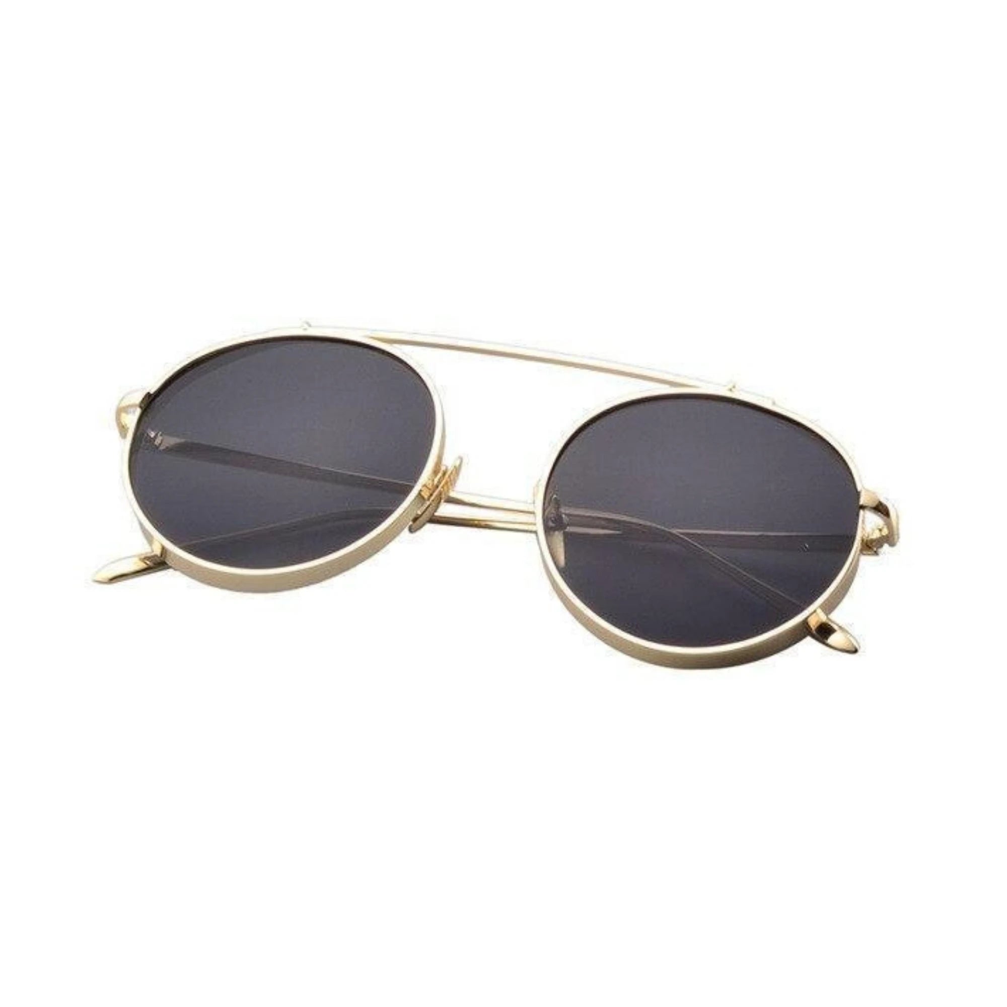 DISC Series Metal Frame Round Sunglasses - Gold Black DISC Series Metal Frame Round Sunglasses - Gold Black