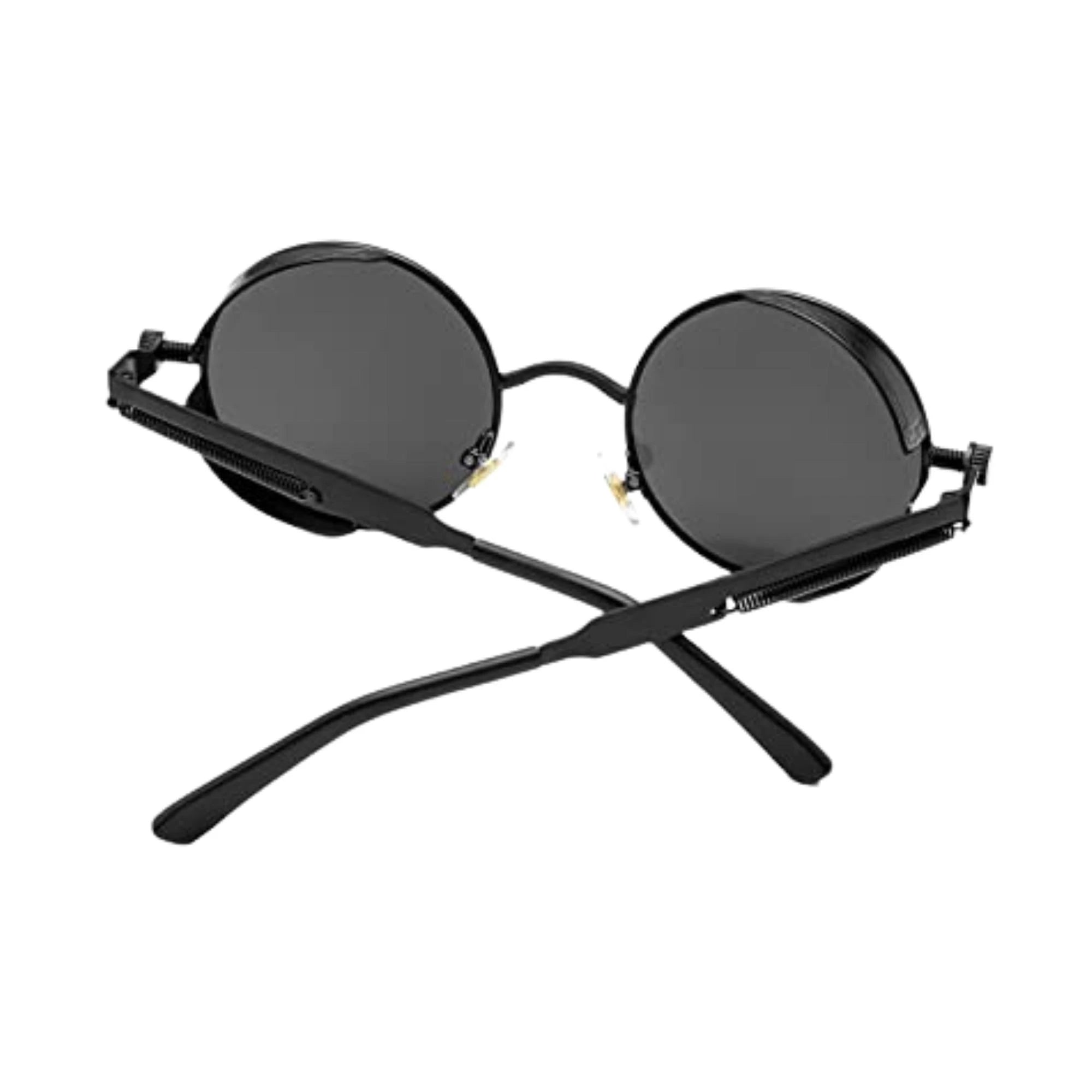 DISC Series Round Steampunk Sunglasses - Black DISC Series Round Steampunk Sunglasses - Black