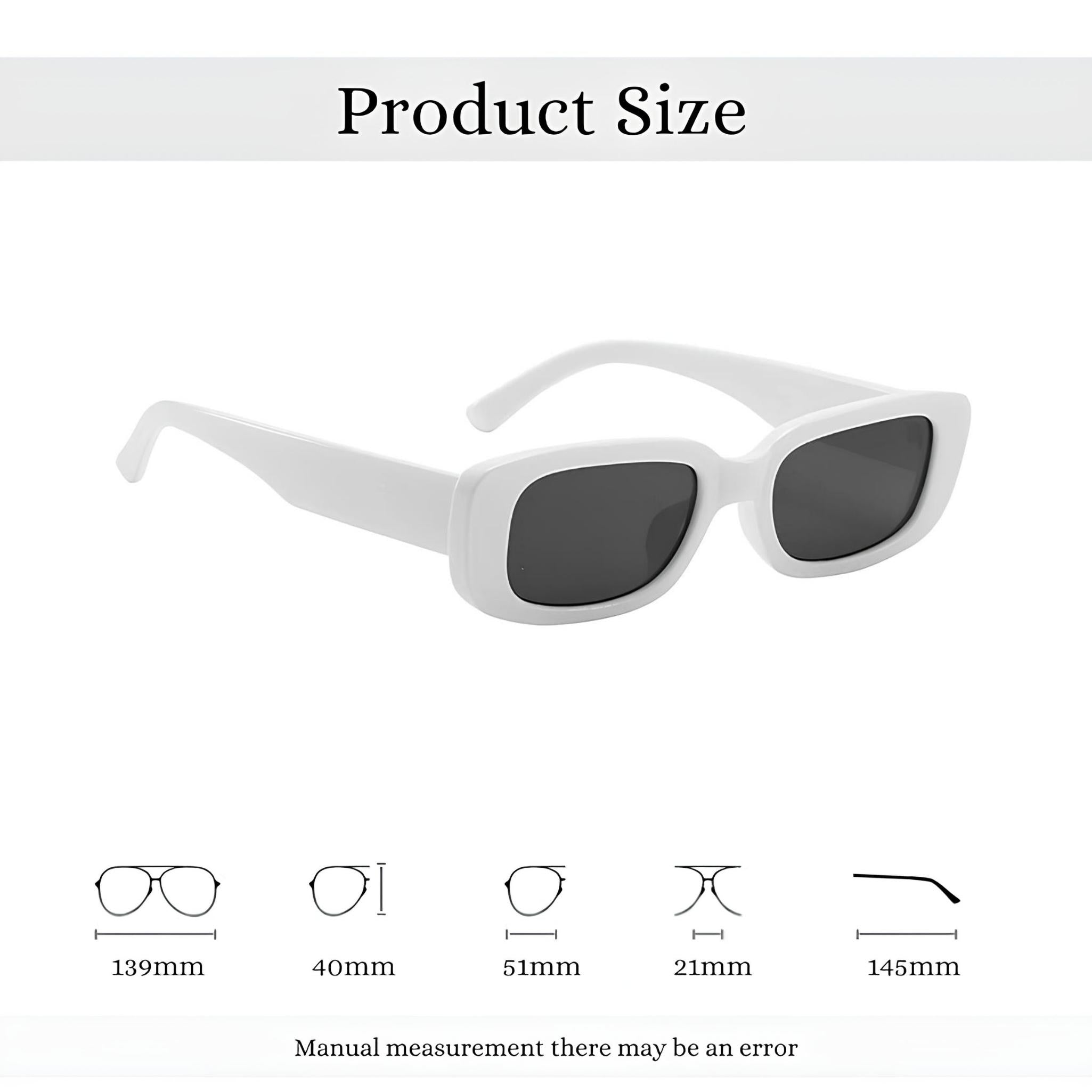 Rectro Series Retro Rectangular Sunglasses - White Rectro Series Retro Rectangular Sunglasses - White