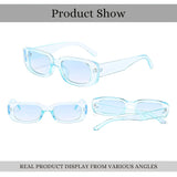 Rectro Series Retro Rectangular Sunglasses - Crystal Blue Rectro Series Retro Rectangular Sunglasses - Crystal Blue