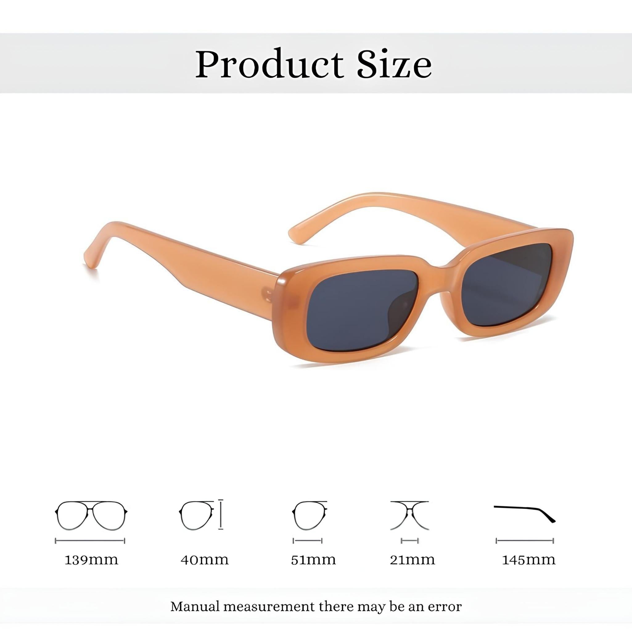Rectro Series Retro Rectangular Sunglasses - Orange Rectro Series Retro Rectangular Sunglasses - Orange