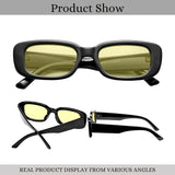 Rectro Series Retro Rectangular Sunglasses - Black-Yellow Rectro Series Retro Rectangular Sunglasses - Black-Yellow