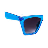 Flat Top Cateye Sunglasses For Women - Blue Flat Top Cateye Sunglasses For Women - Blue