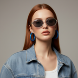 essntl series Retro Vintage 90s Oval Sunglasses For Men & Women - Transparent Grey Frame Grey Lenses essntl series Retro Vintage 90s Oval Sunglasses For Men & Women - Transparent Grey Frame Grey Lenses