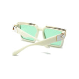 Monster Series UV Protected Square Sunglasses - White Frame Green Lens Monster Series UV Protected Square Sunglasses - White Frame Green Lens