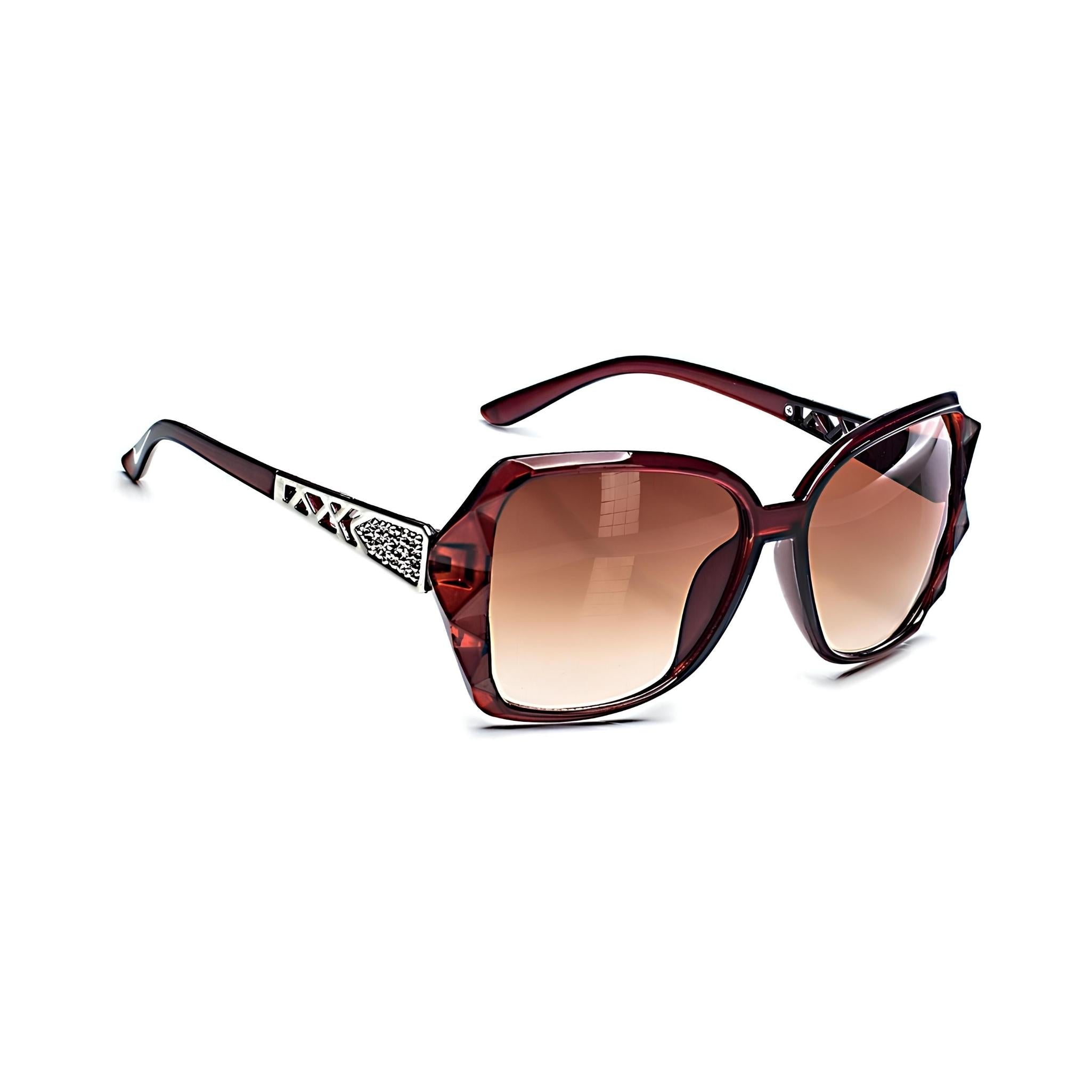 Royal Series Oval Oversized Sunglasses For Women - Brown Royal Series Oval Oversized Sunglasses For Women - Brown
