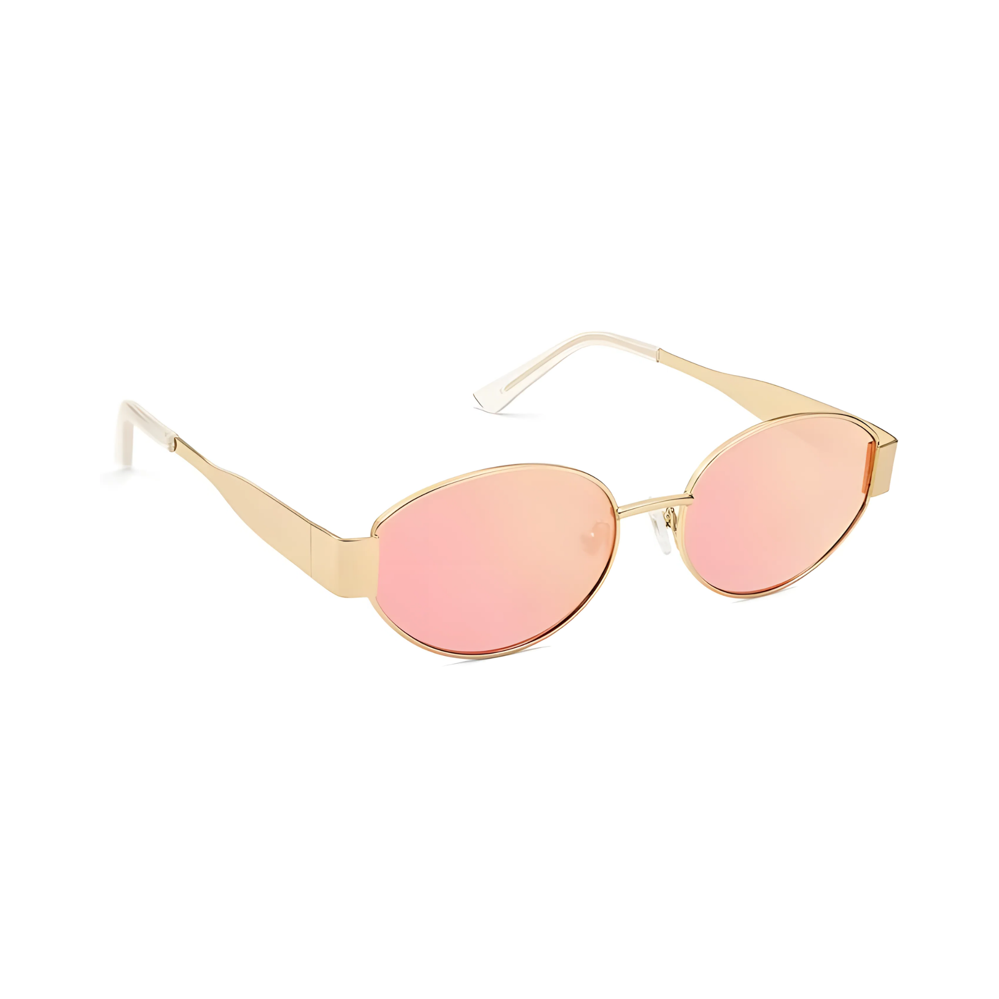 essntl Series Retro Oval Sunglasses For Women & Men - Gold Frame Pink Mirrored essntl Series Retro Oval Sunglasses For Women & Men - Gold Frame Pink Mirrored