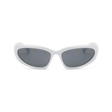 Futuristic Series Y2K Wraparound Sunglasses - White Frame Grey Lenses Futuristic Series Y2K Wraparound Sunglasses - White Frame Grey Lenses
