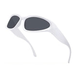 Futuristic Series Y2K Wraparound Sunglasses - White Frame Grey Lenses Futuristic Series Y2K Wraparound Sunglasses - White Frame Grey Lenses