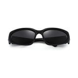 Futuristic Series Y2K Wraparound Sunglasses - Black Frame Grey Lenses Futuristic Series Y2K Wraparound Sunglasses - Black Frame Grey Lenses