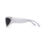 Futuristic Series Y2K Wraparound Sunglasses - Silver Frame Grey Lenses Futuristic Series Y2K Wraparound Sunglasses - Silver Frame Grey Lenses