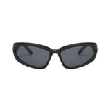 Futuristic Series Y2K Wraparound Sunglasses - Black Frame Grey Lenses Futuristic Series Y2K Wraparound Sunglasses - Black Frame Grey Lenses